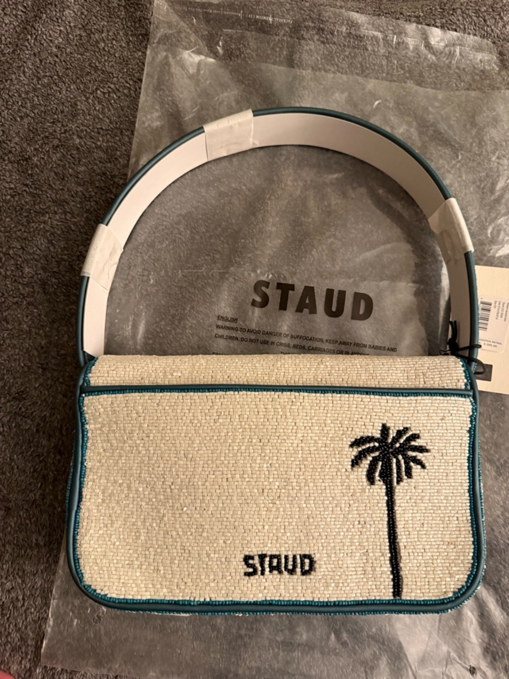 NWT STAUD Tommy Beaded Bag, Staud LA - Picture 9 of 11